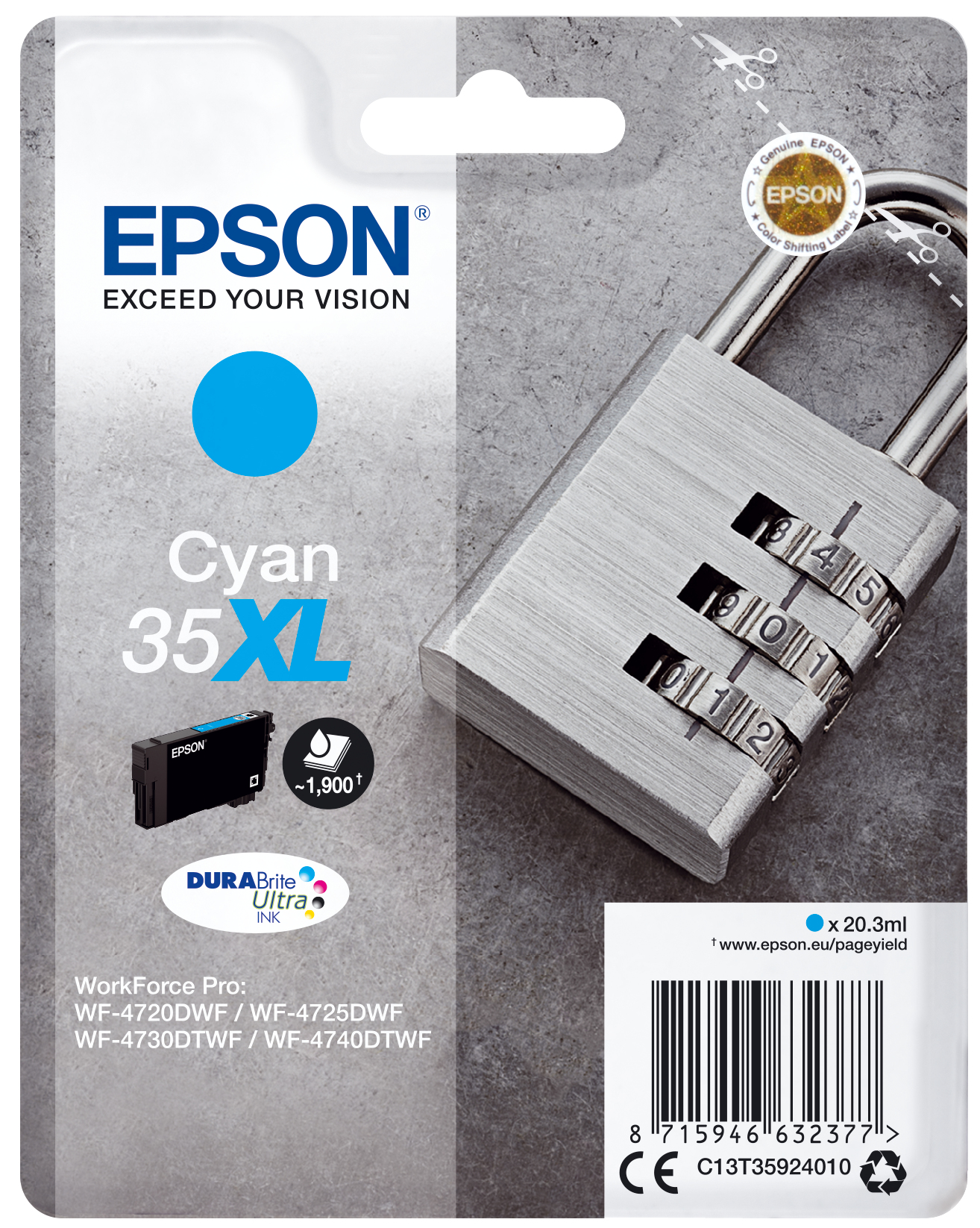 EPSON 35XL Ink Cyan 20,3ml