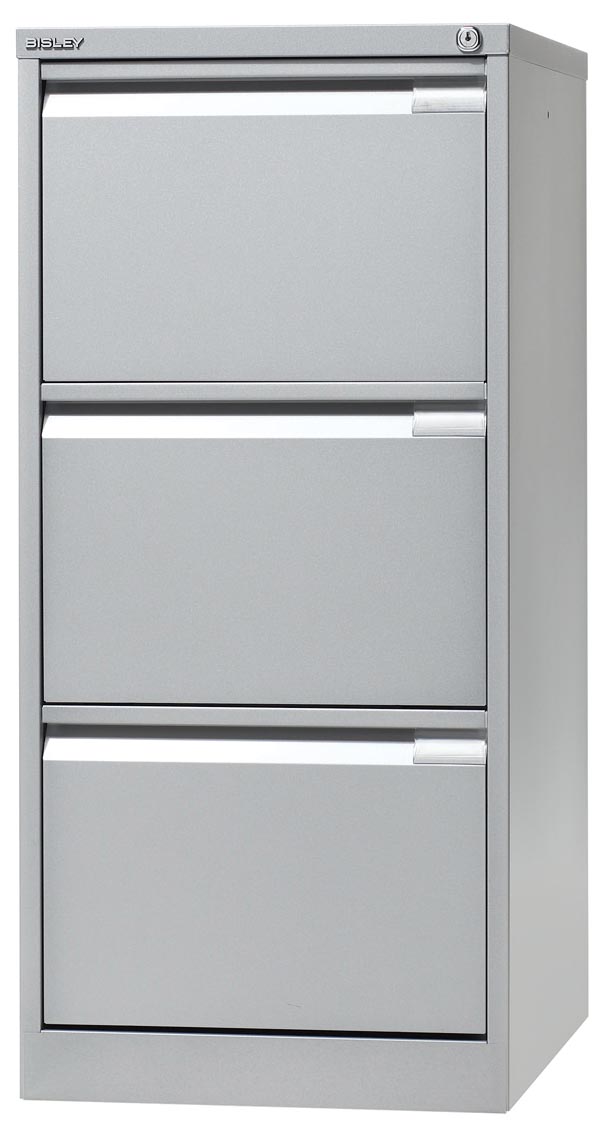 BISLEY HANGMAPPENKAST 3 LADEN ZILVER