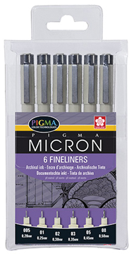 SET PIGMA MICRON 6 BLACK