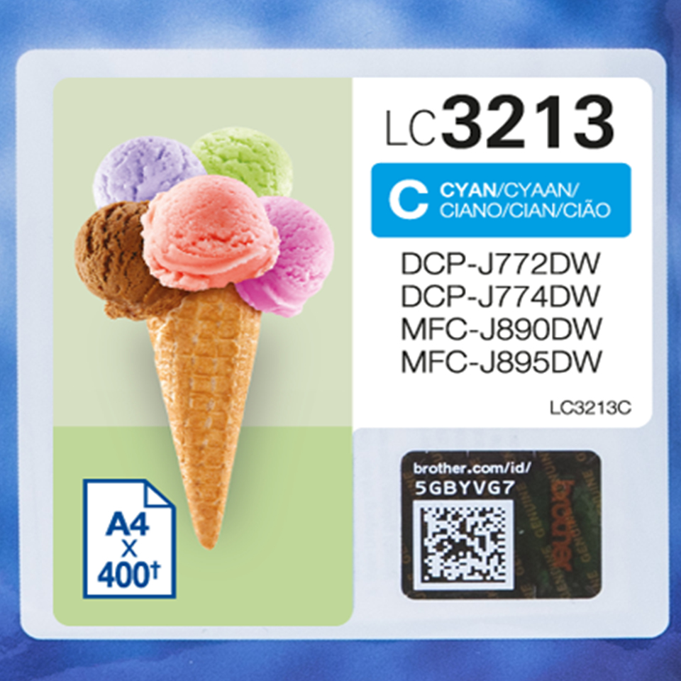 BROTHER LC3213C High capacity 400-page cyan ink cartridge