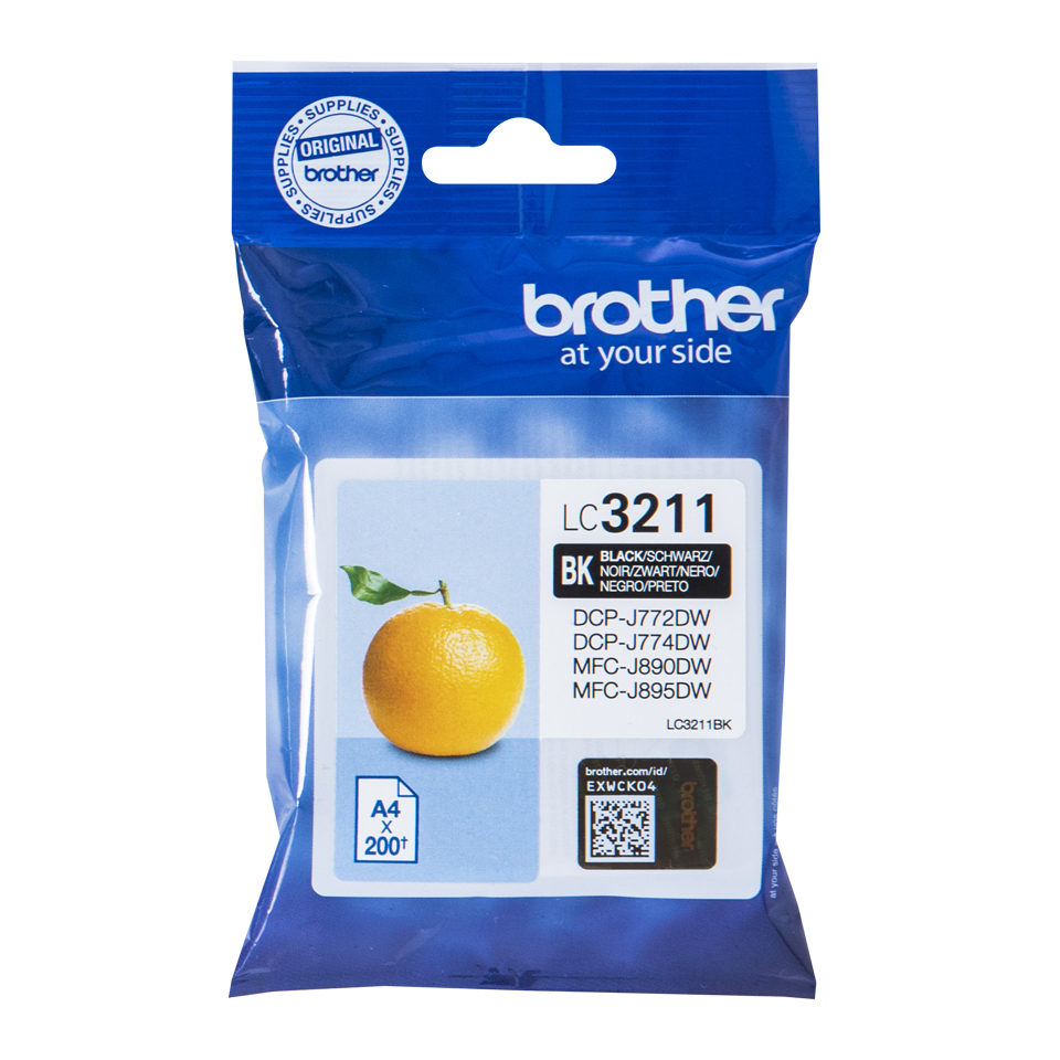 BROTHER LC3211BK Black Ink Cartridge with 200-pages capacity
