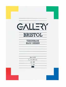GALLERY TEKENBLOK 21X29 BRISTOL 200G