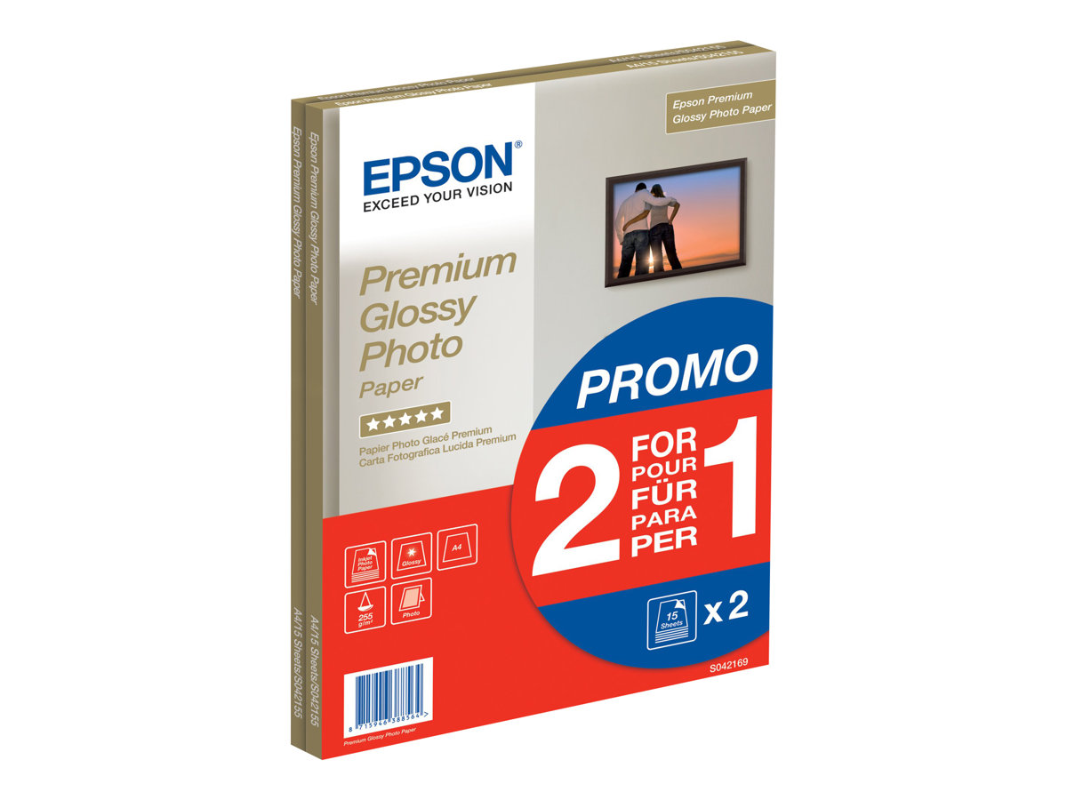EPSON Premium glossy photo paper inktjet 255g/m2 A4 2x15 she