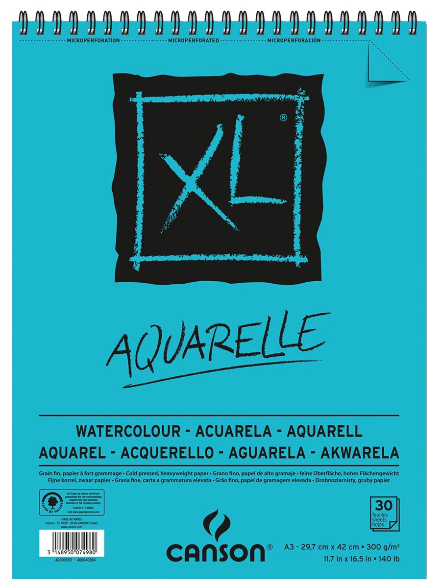 SCHETSBLOK 30V A3 XL AQUA 300G