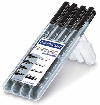 PERMANENT MARKER ZWART SET 4X