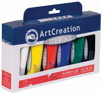 ARTCR.ACRYL.SET 6XT.75 ML.