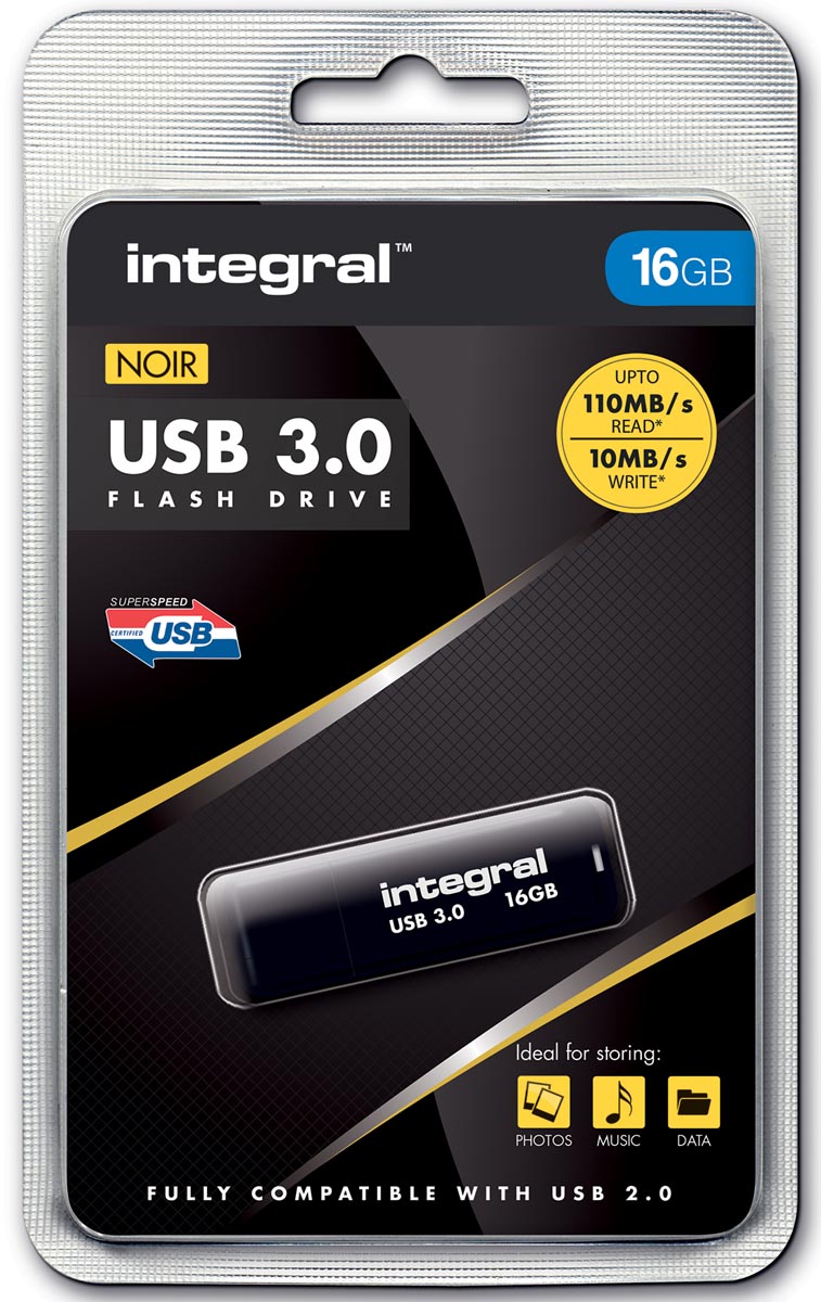 INTEGRAL USB 3.0 16GB ZWART
