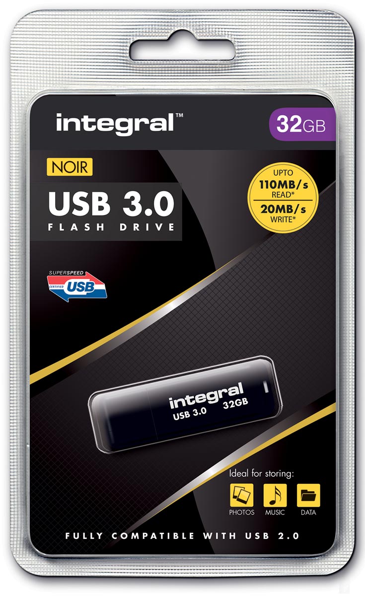 INTEGRAL USB 3.0 32GB ZWART