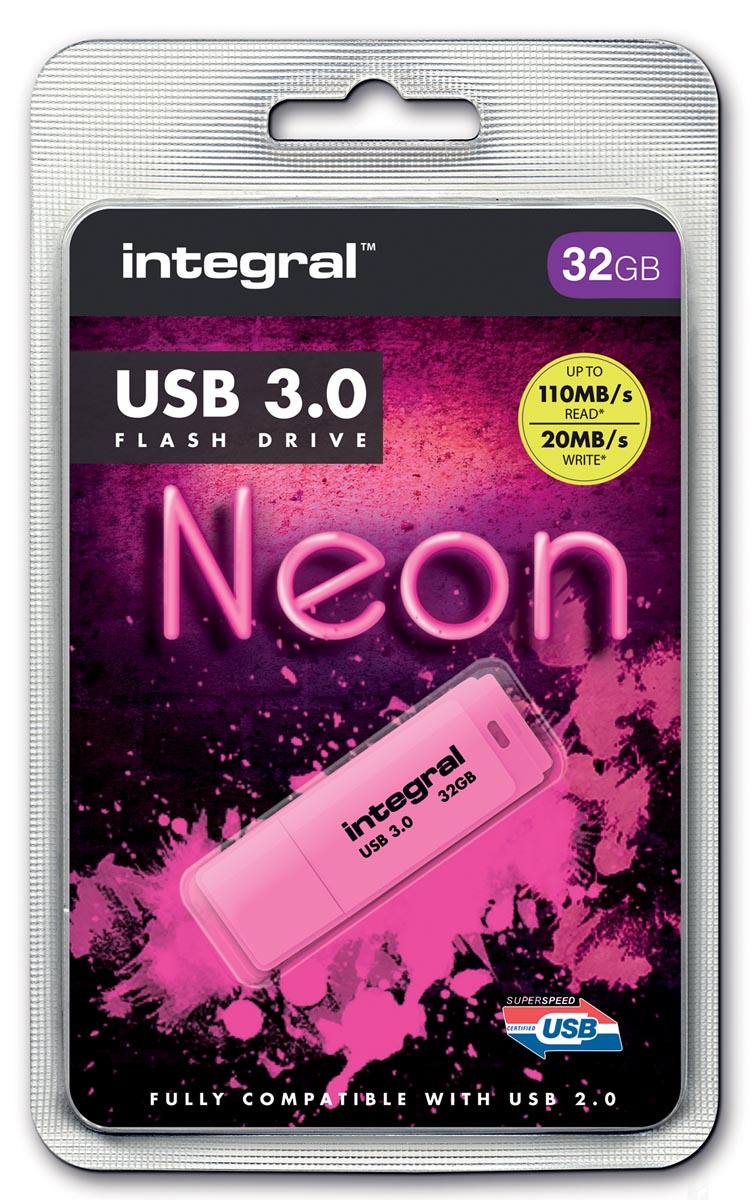 INTEGRAL USB3 NEON 32GB ROZE