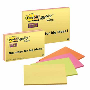 POST-IT NOTES SUPER STICKY 149X200 MEET NOTES