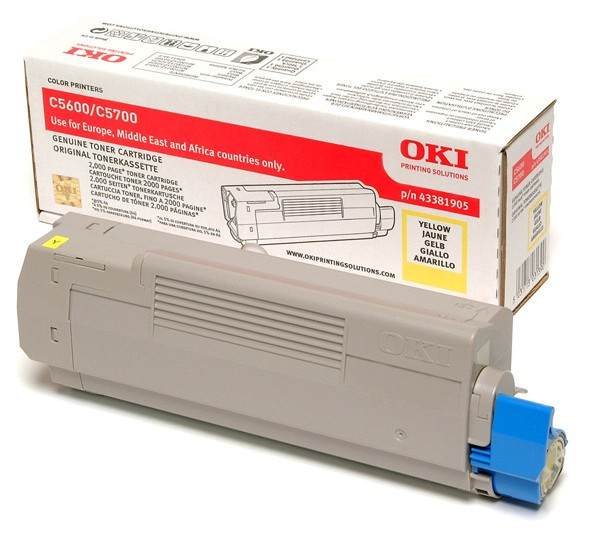 OKI C5600, C5700 tonercartridge geel standard capacity 2.000
