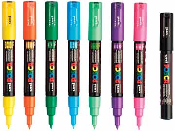 POSCA 1,0 WIT FIJN MERKSTIF