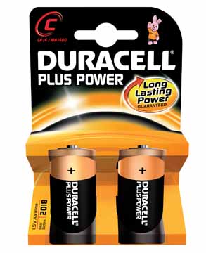 DURACELL PLUS batterij LR14 2ST, C, 1.5V BL