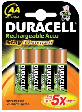 DURACELL OPLAADBARE BATTERIJ AAA STAY CHARGED 4ST BL