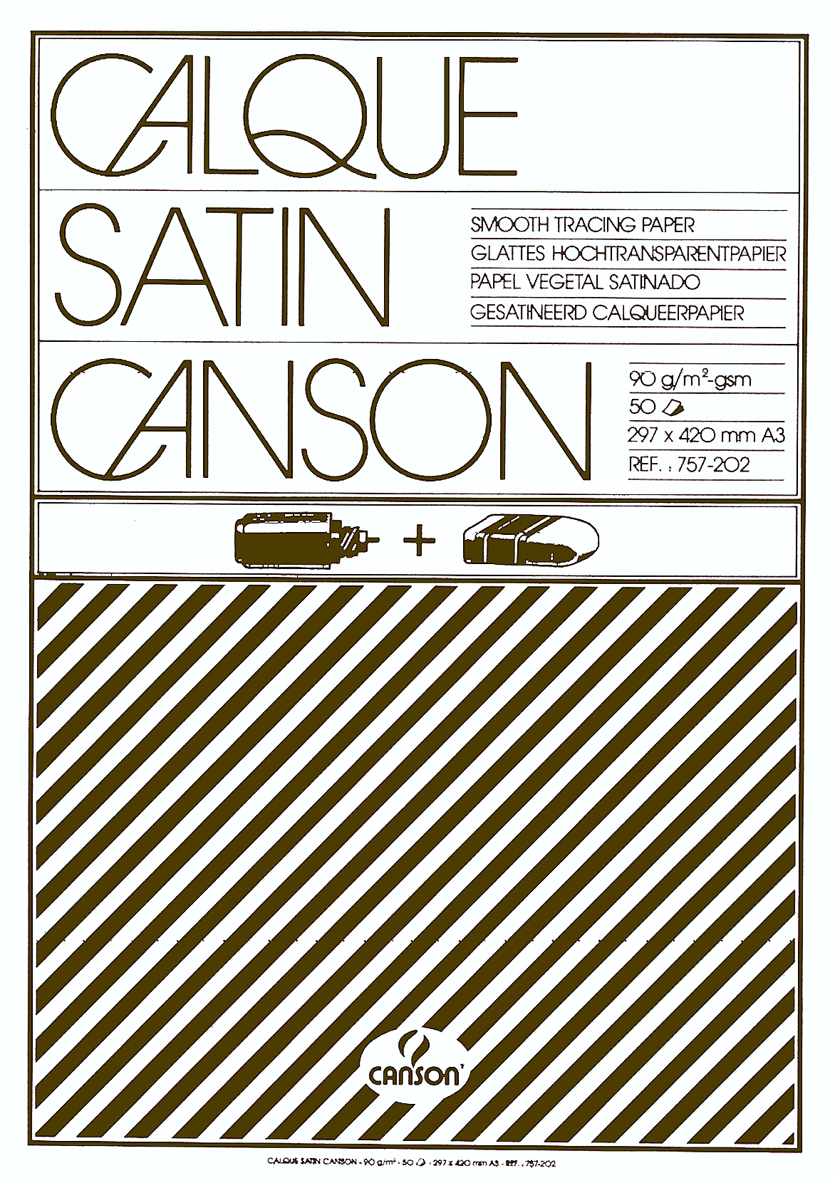CANSON BLOK KALKPAPIER/A3/90GR/50V