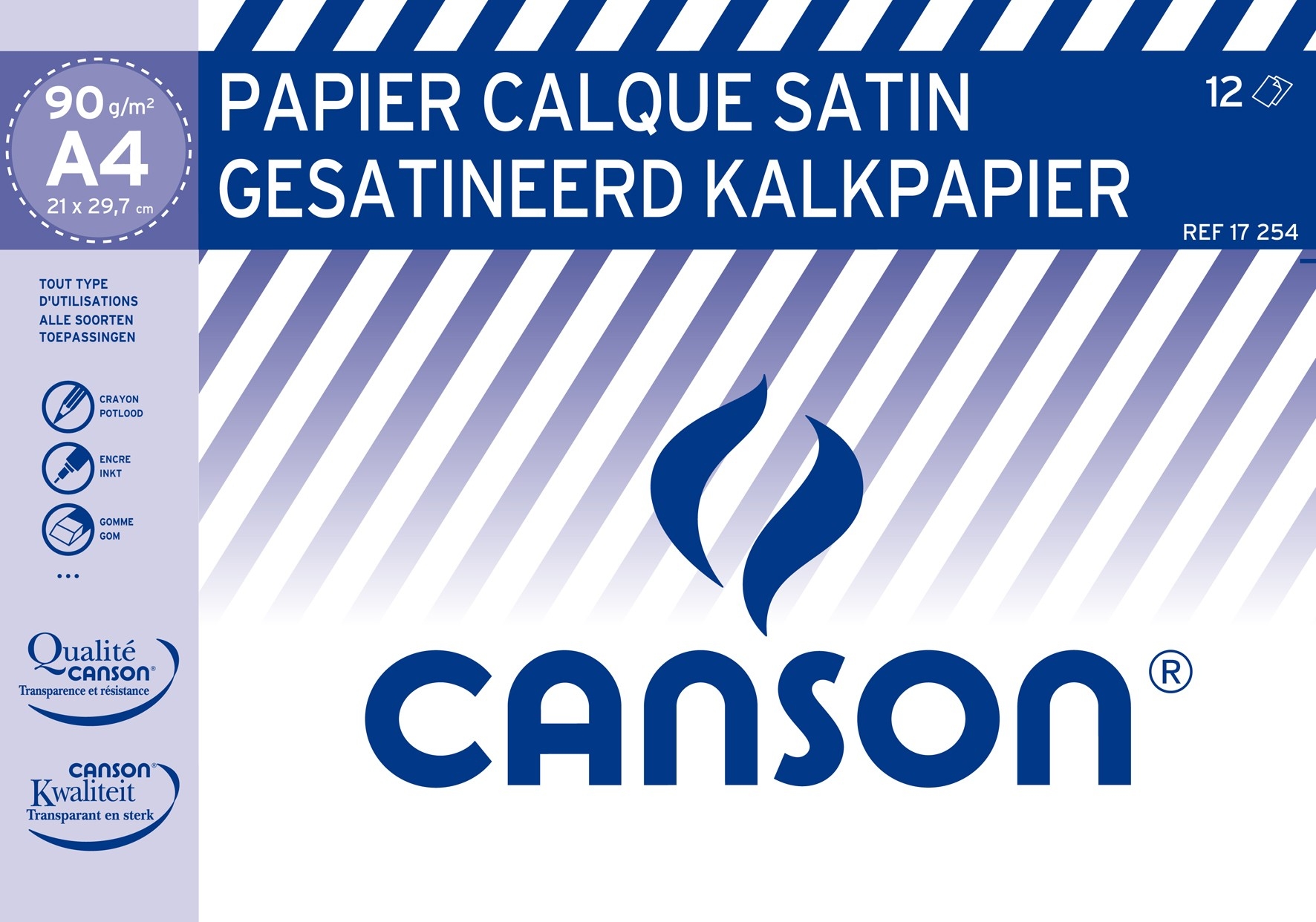 CANSON POCHETTE KALKPAPIER 90GR A4 12V