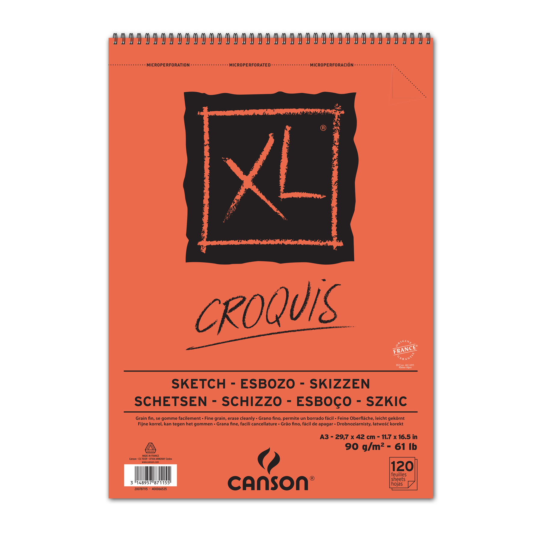 CANSON SCHETSBLOK CROQ A3 90GR XL