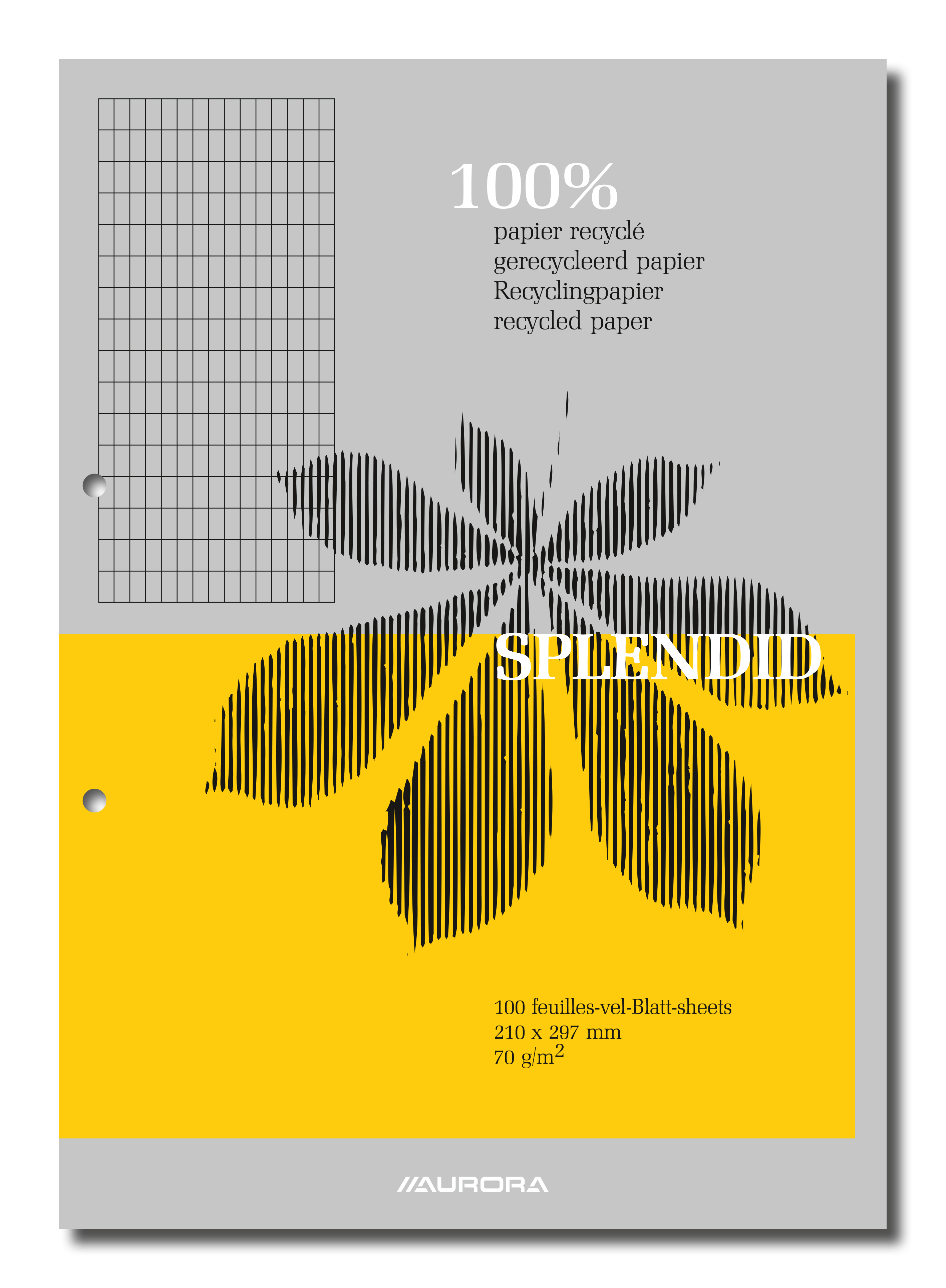 SPLENDID KURSUSBLOK RECYCLED A4 COMMERCIEEL+MARGE