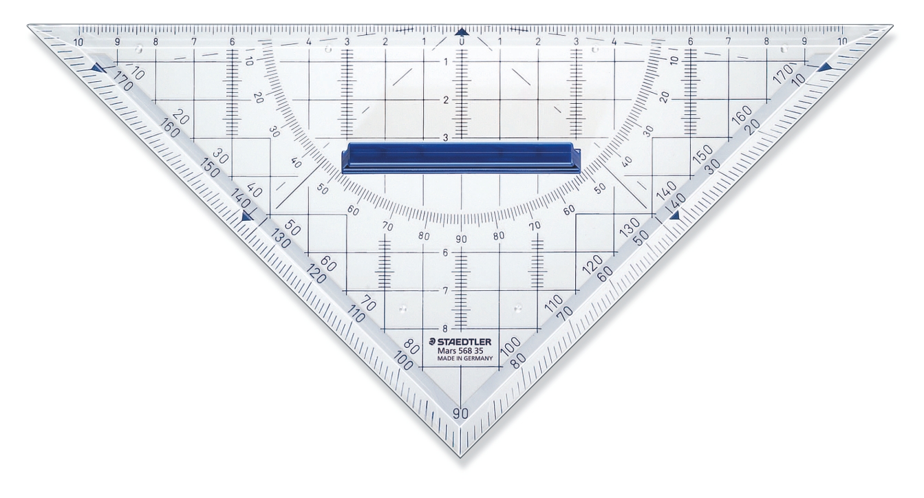 STAEDTLER GEODRIEHOEK+HANDVAT GROOT BL