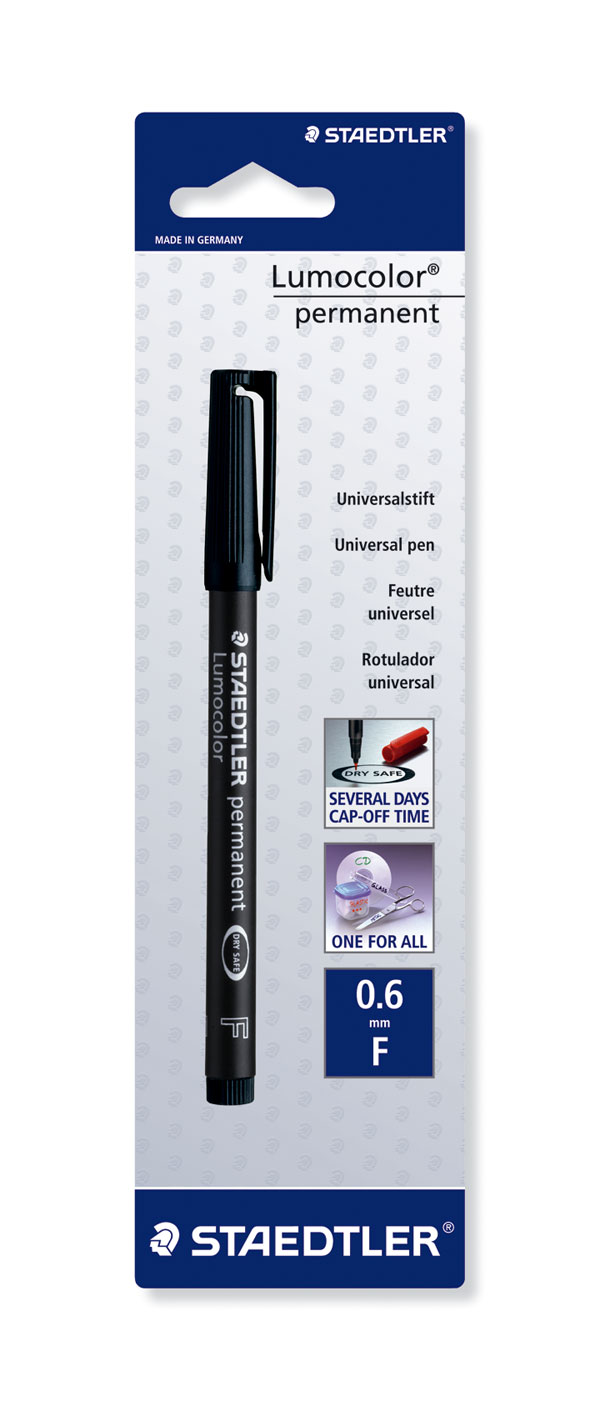 STAEDTLER LUMO PERMANENT ZWART 0.6MM     BL