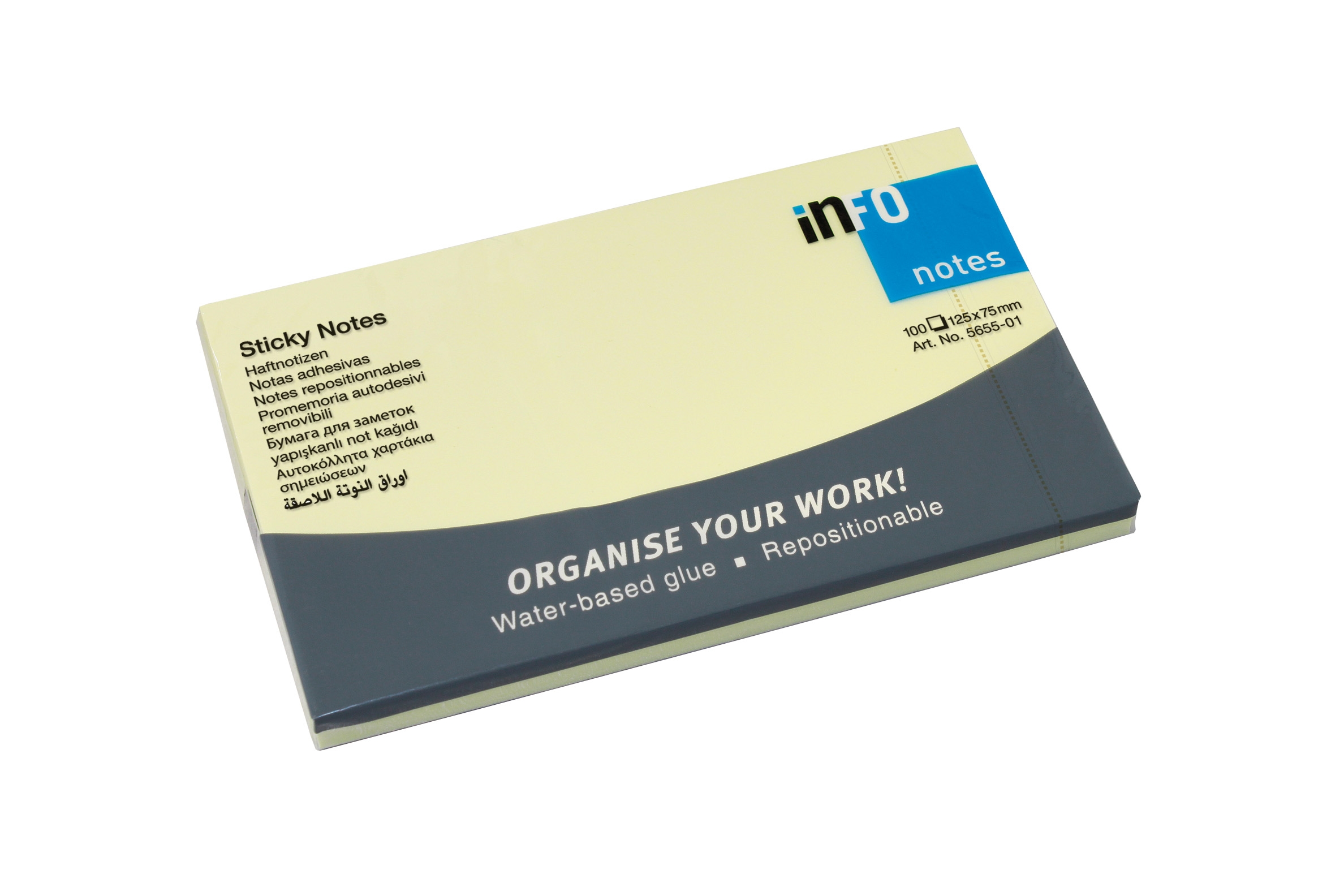 INFO NOTES 125X75mm geel 100vel p12