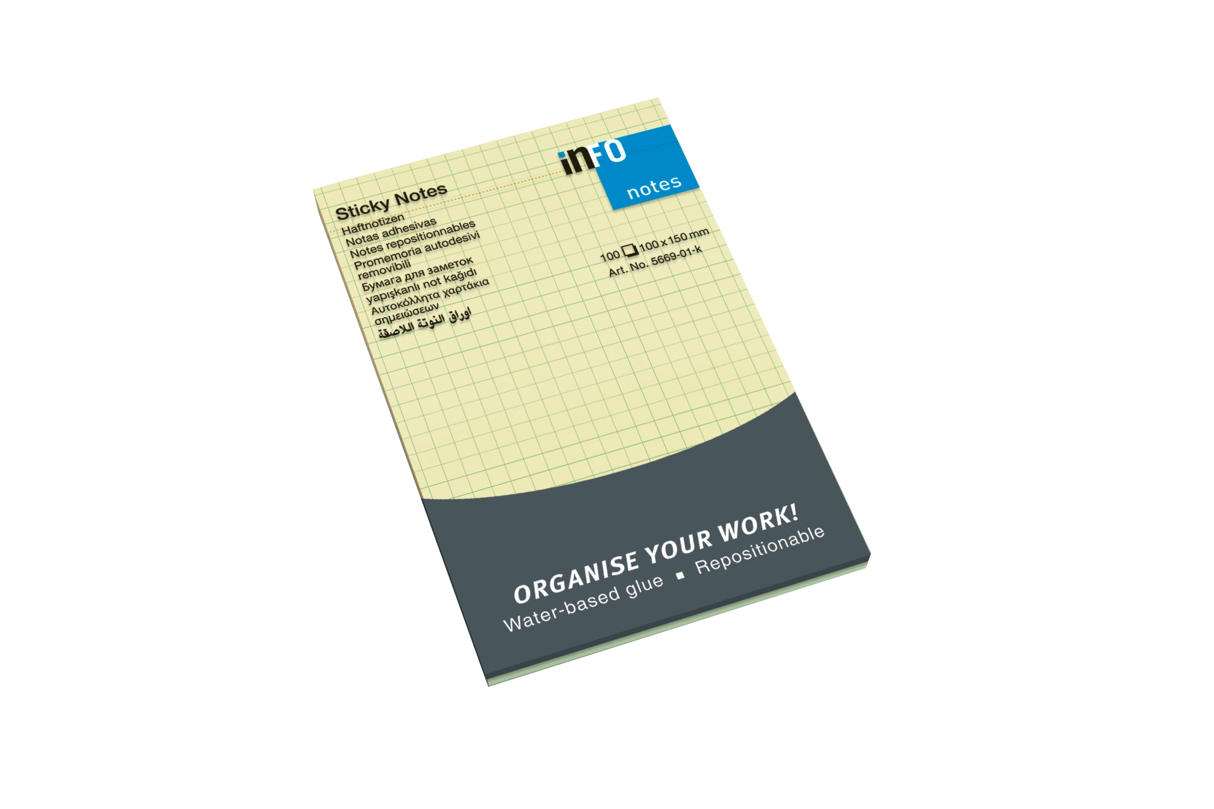 INFO NOTES 100X150mm geel GERUIT 100vel p12