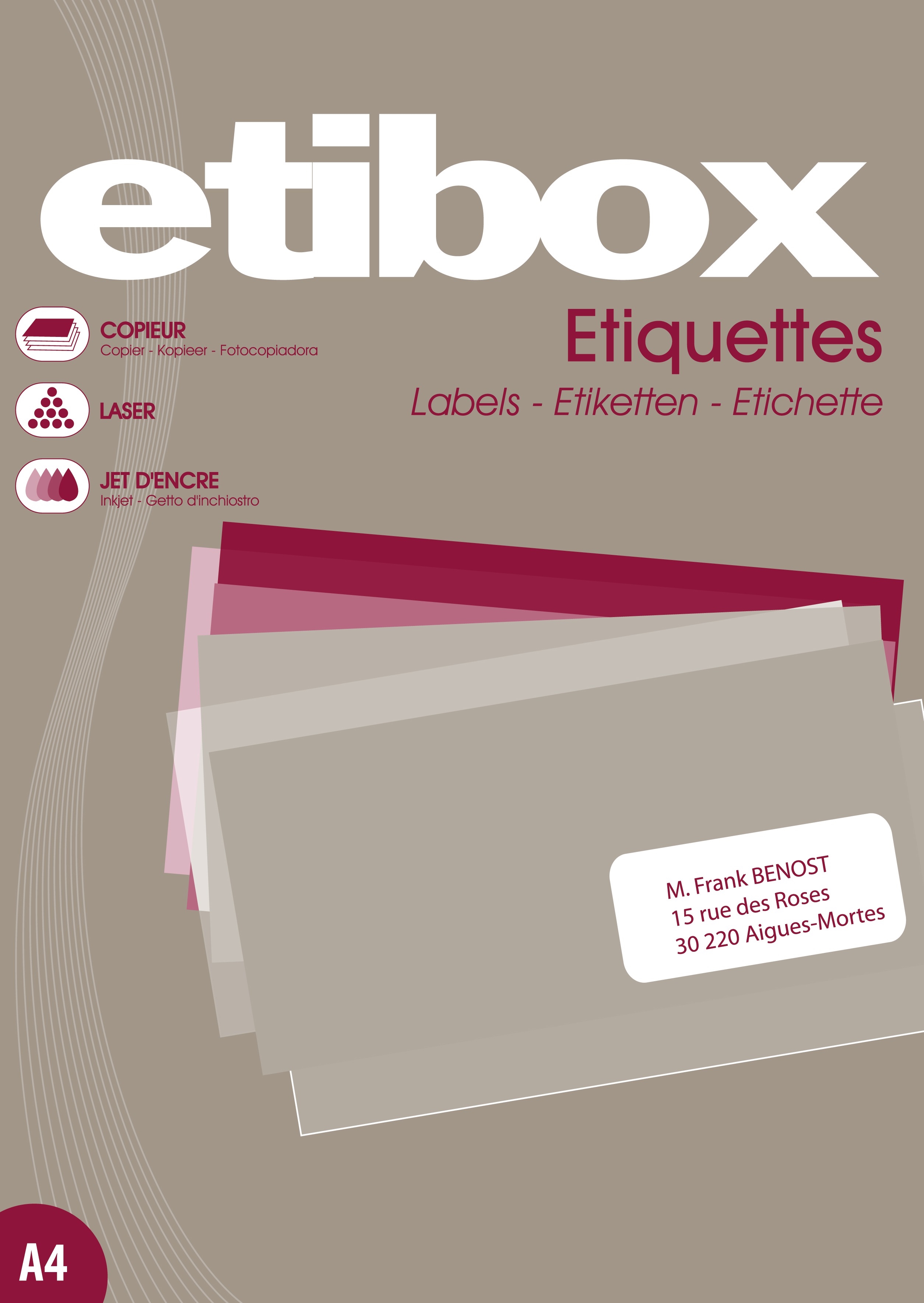 ETIBOX ETIKET 63.5X38.1MM 21/BLAD 100VEL