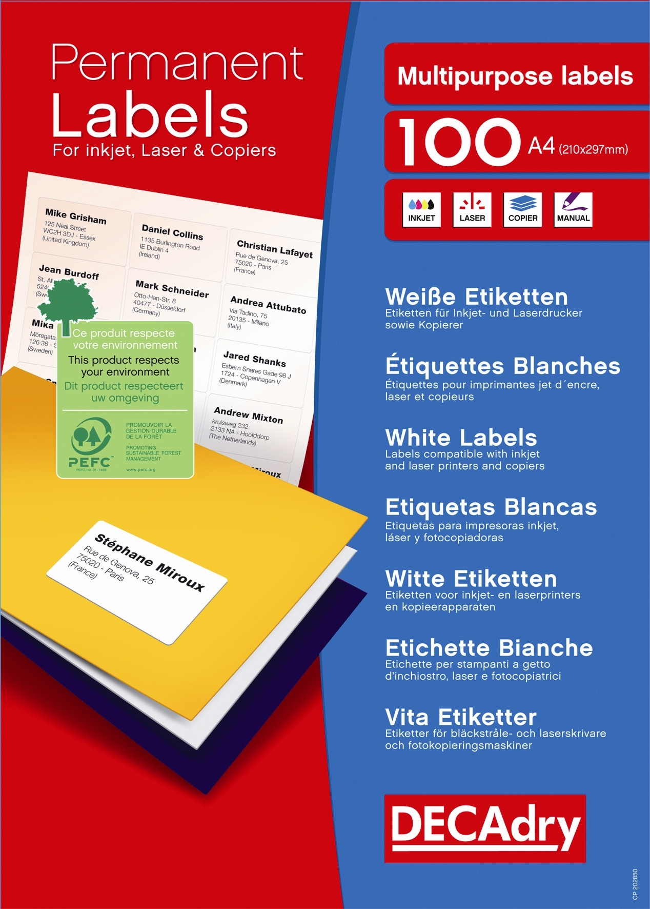 DECADRY ETIKET 63.5x38.1MM 21/vel 100VEL