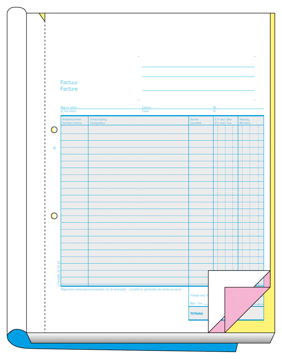 STROBBE Blok factuur 297 x 210, 3voud