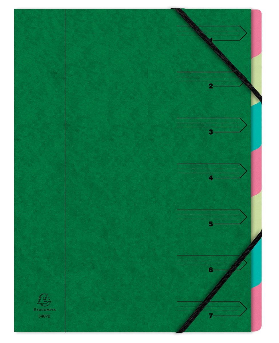 VOORORDNER 7 TABS GROEN
