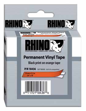 DYMO RHINO TAPE PERM POLYESTER 19MM GEEL