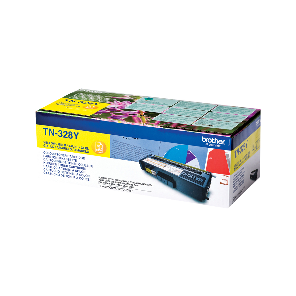 BROTHER TN-328 tonercartridge geel standard capacity 6.000 p