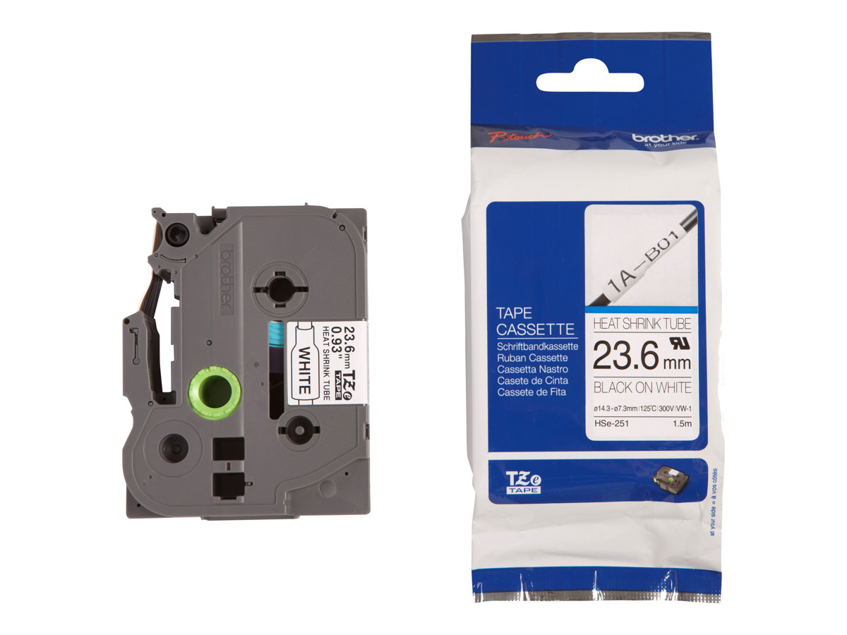 BROTHER HSe251 tape zwart op wit 23,6 mm
