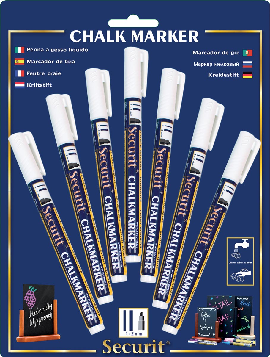 SECURIT KRIJTMARKER S WIT BLS7
