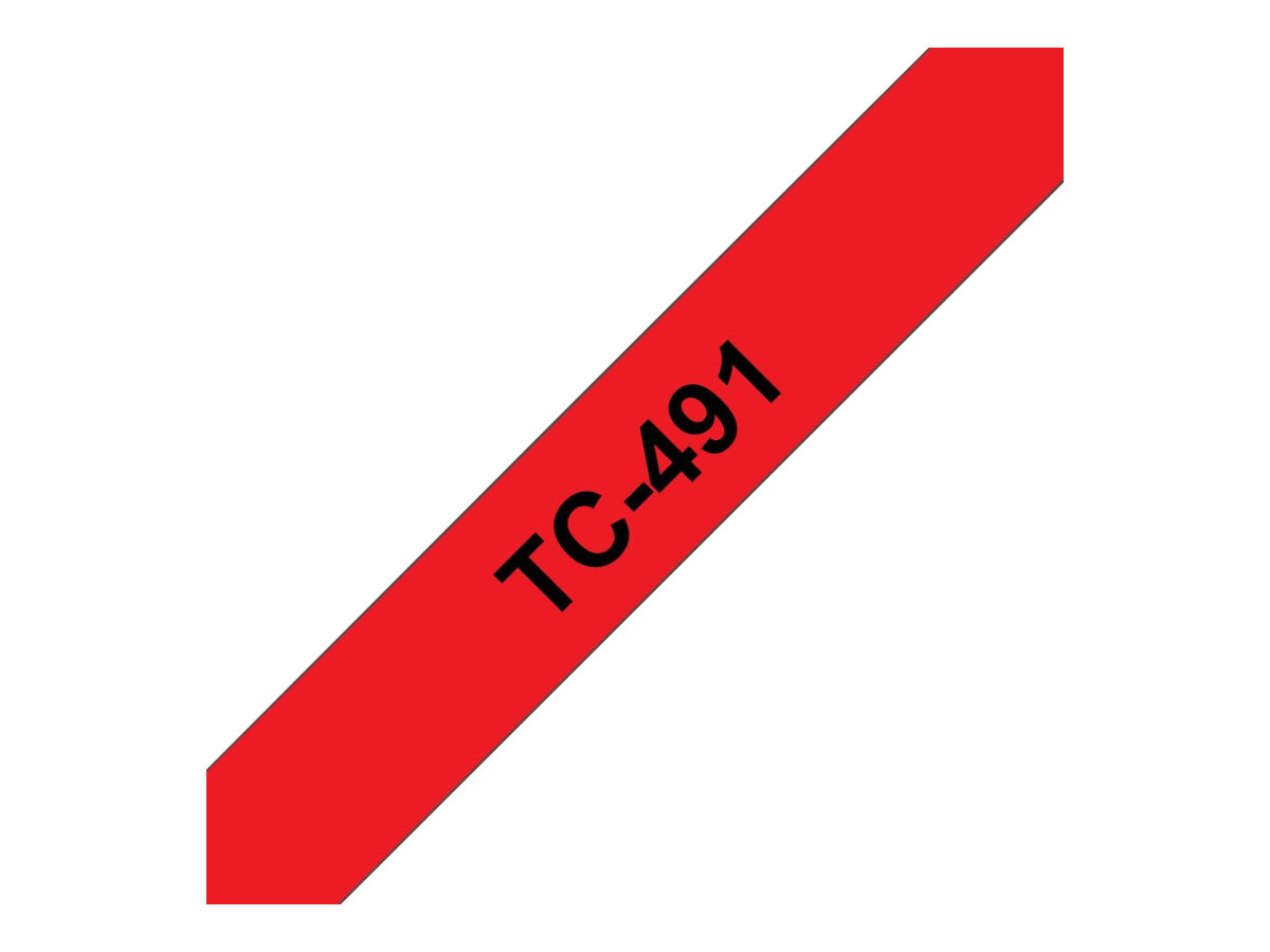 BROTHER P-Touch TC-491 black on red 9mm