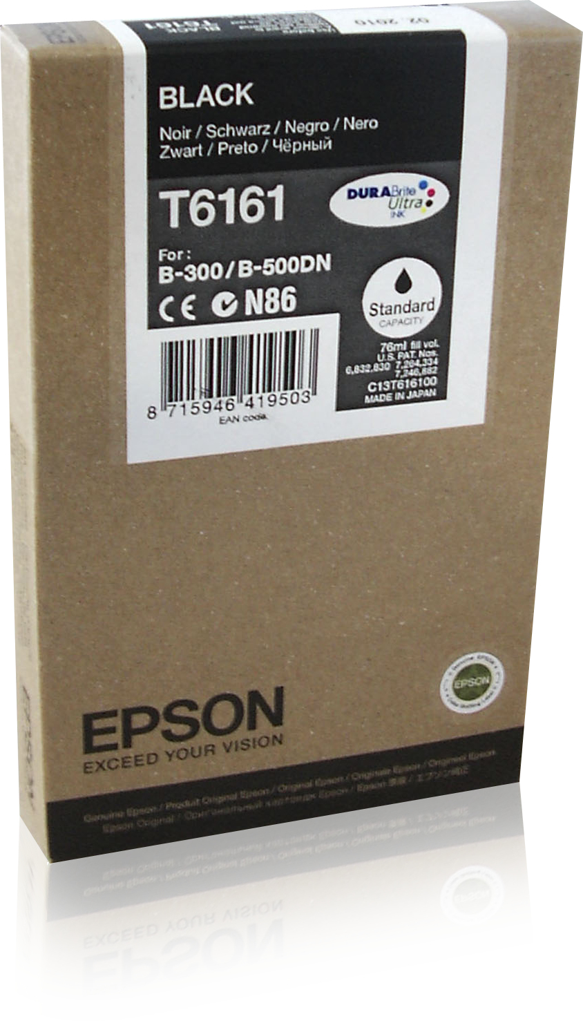 EPSON T6161 inktcartridge zwart standard capacity 76ml 1-pac