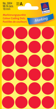 ETIK ROND D18MM ROOD 96ST