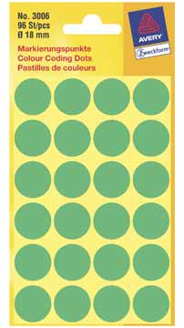 ETIK ROND D18MM GROEN 96ST