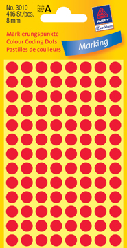ETIK ROND D8MM ROOD 416ST