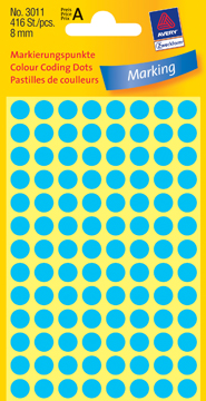 ETIK ROND D8MM BLAUW 416ST