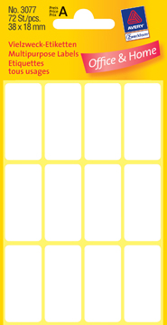 ETIK ILC 38X18MM 72ST WIT