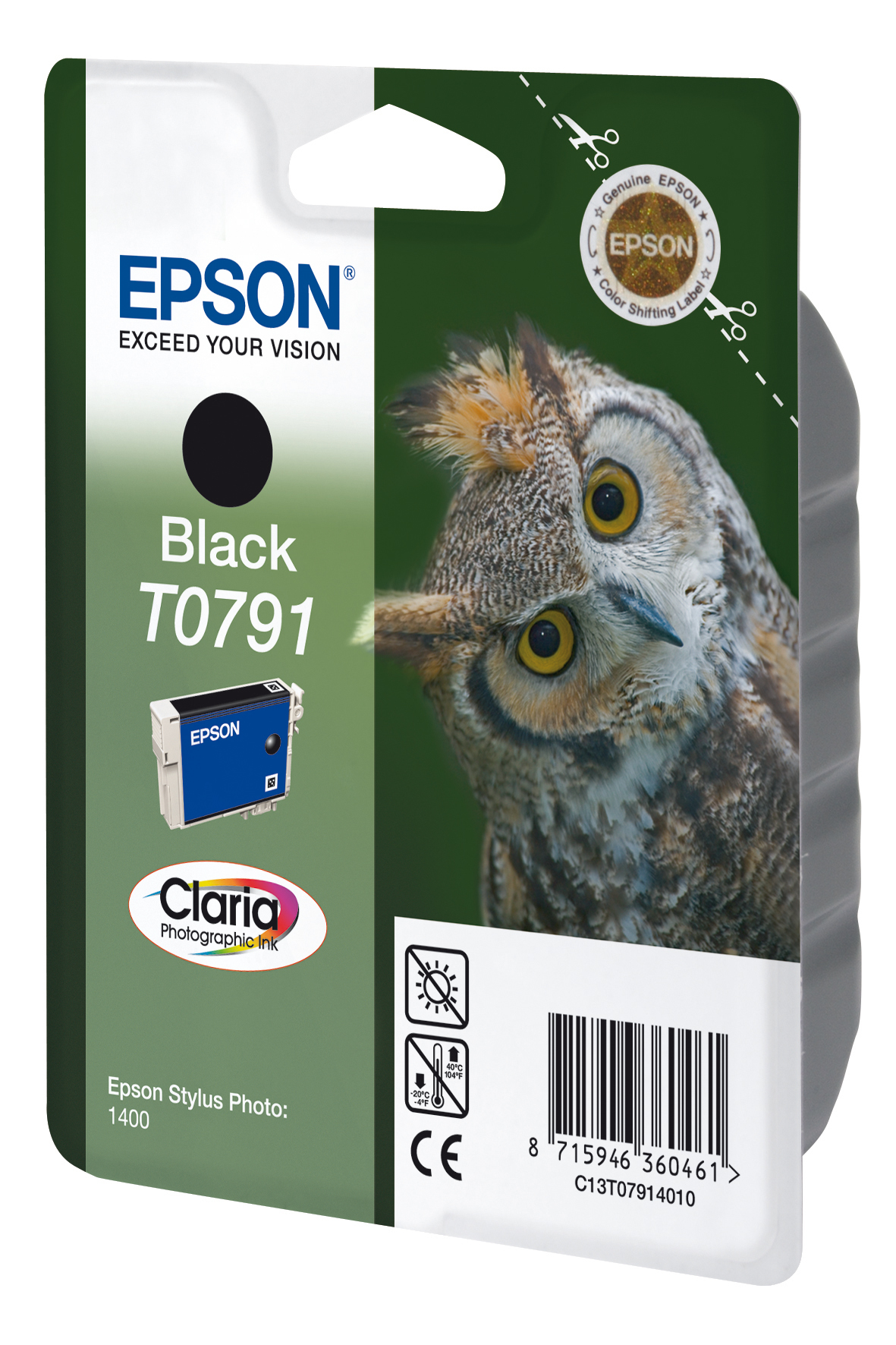 EPSON T0791 inktcartridge zwart standard capacity 11ml 1-pac