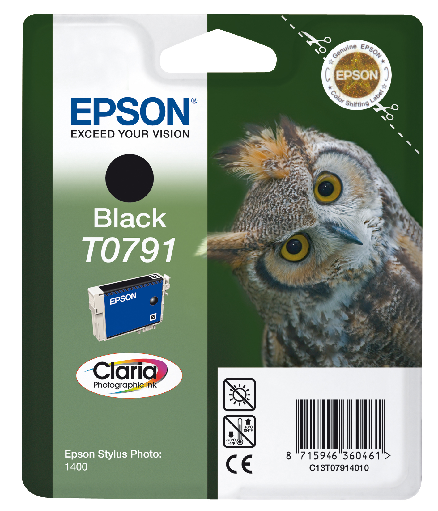 EPSON T0791 inktcartridge zwart standard capacity 11ml 1-pac