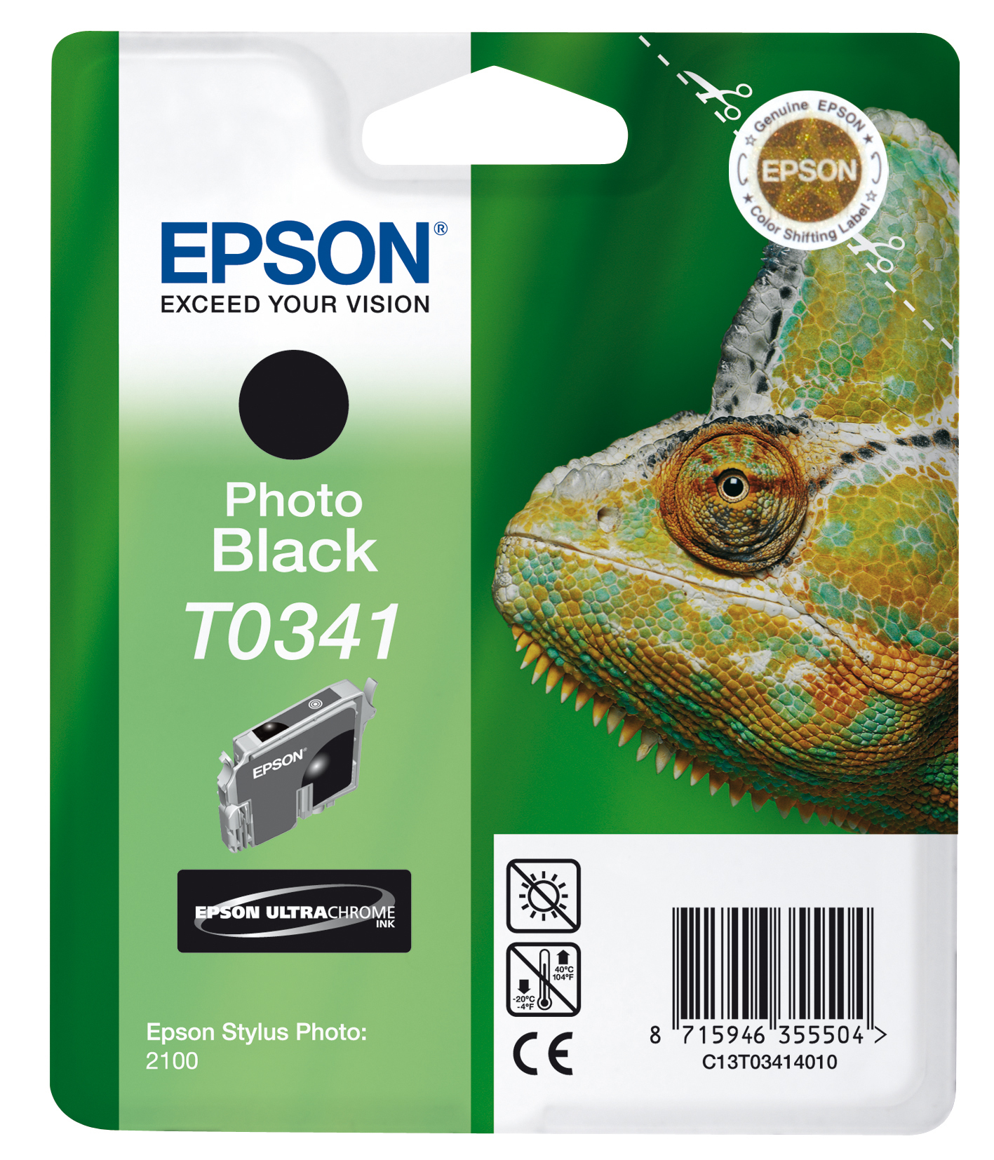 EPSON T0341 inktcartridge zwart standard capacity 17ml 628 p