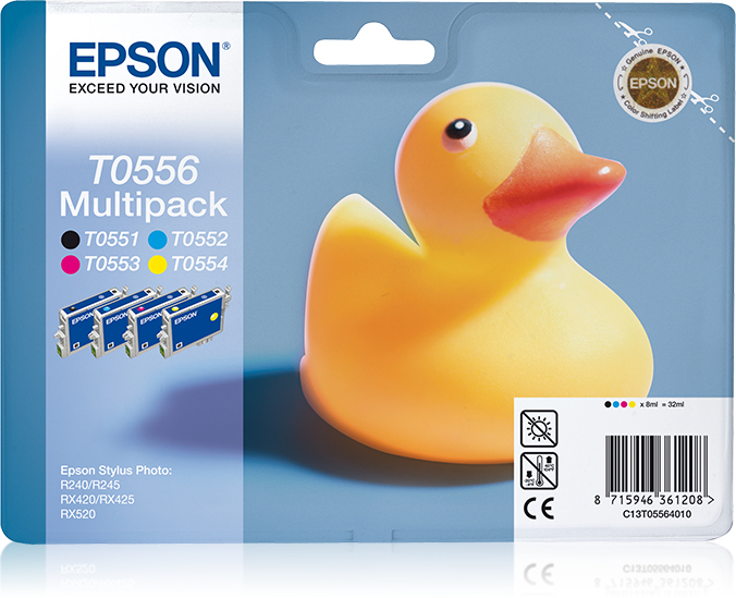 EPSON T0556 inktcartridge zwart en drie kleuren standard cap