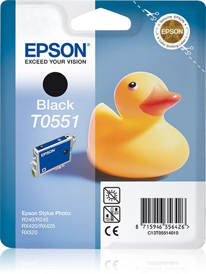EPSON T0551 inktcartridge zwart standard capacity 8ml 290 pa