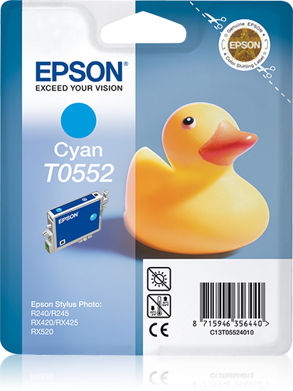 EPSON T0552 inktcartridge cyaan standard capacity 8ml 290 pa