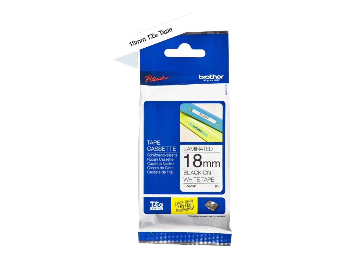 BROTHER P-Touch TZE-241 black on white 18mm stuk