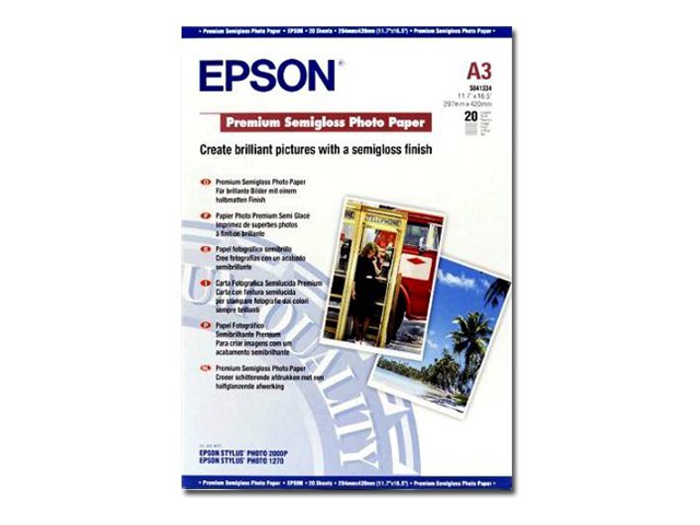 EPSON Premium semi gloss photo papier inktjet 251g/m2 A3 20
