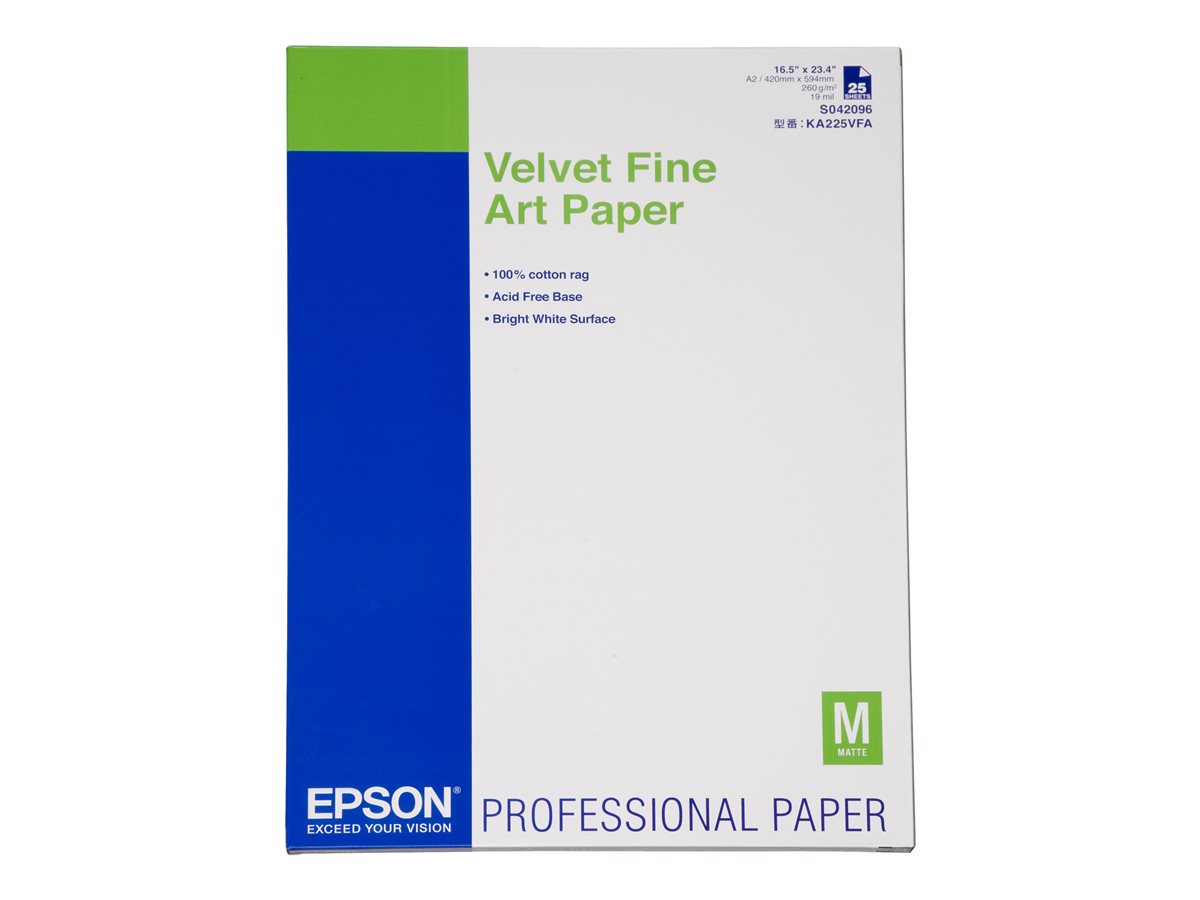 EPSON S042096 Velvet fine art paper inktjet 260g/m2 A2 25 sh